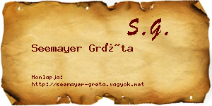 Seemayer Gréta névjegykártya